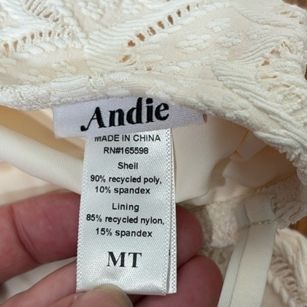 Andie The Amalfi One Piece LT Swimsuit Gardenia Cream sz M tall long torso NWT - Picture 7 of 8